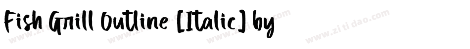Fish Grill Outline [Italic] by 7NTypes字体转换